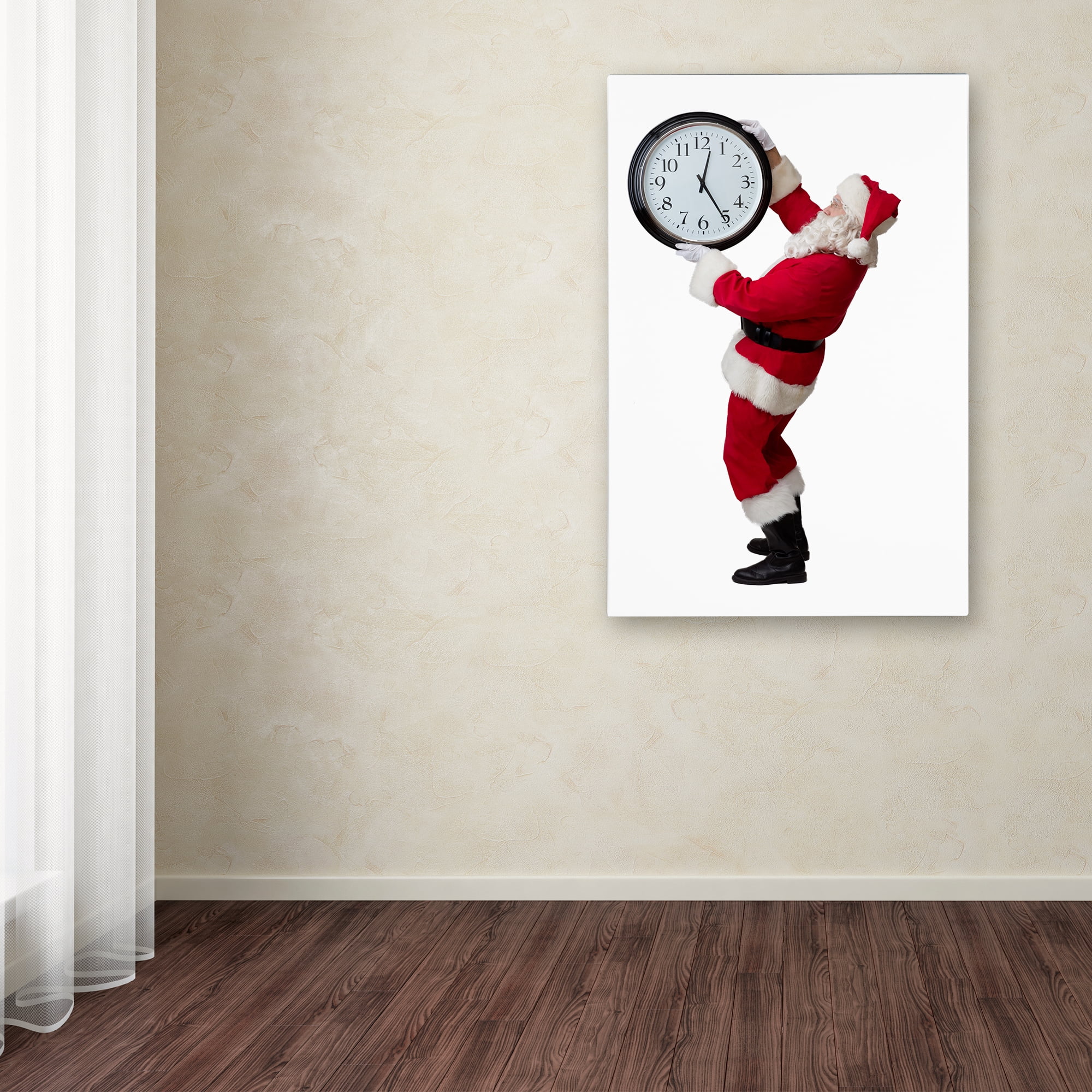 Trademark Fine Art 'Santa-clock-13020' Canvas Art by Ed Wheeler
