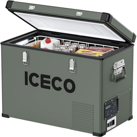 ICECO VL45 45 Liters Portable Refrigerator with SECOP Compressor, Platinum Compact Refrigerator, DC 12/24V, AC 110-240V, 0℉ to 50℉, Home & Car Use