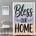 Bathroom Shower Curtain Bless Our Home Words Waterproof Shower Curtains ...