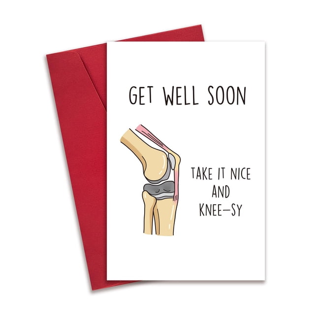 Tarjeta divertida de pronta recuperación para cirugía de rodilla RollupJoy