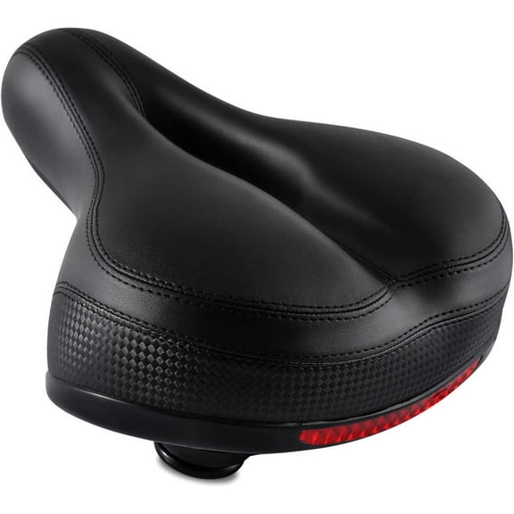 Comfort Bike Seat, Bicycle Saddle Replacement Padded Soft High Density Memory Foam with Dual Shock Absorbing Rubber Balls Suspension Universal Fit for Indoor/Outdoor Women Men