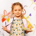 thumbnail image 2 of Yellow Lemon Fruit Leaves LightPink Pattern Kids Aprons for Girls and Boys,Adjustable Neck Strap Toddler Aprons for Kids Cooking Baking, 2 of 6