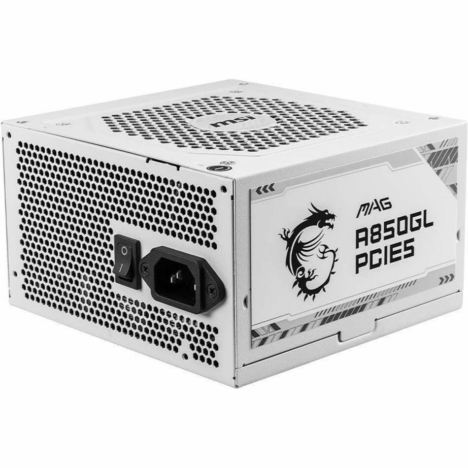 MSI - MAG A850GL PCIE5 WHITE, 80+ GOLD Fully Modular Gaming PSU, 12V-2x6 Cable, ATX 3.1 & PCIE 5.1 Ready, 850W Power Supply, 10 Year Warranty