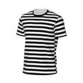 thumbnail image 4 of T Shirt For Men Classic Striped Vintage T-Shirt Horizontal Black Stripes Aesthetic Sportswear Summer, 4 of 6