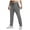 Grey, variant on Men Straight Leg Casual Sweat Pants, Drawstring Elastic Waist Zipper Side Pockets Soft Polyester Spandex Pants, Solid Color Lightweight Daily Sports Vacation Lounge Trousers Black XL