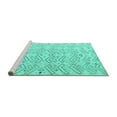 thumbnail image 2 of Ahgly Company Machine Washable Indoor Rectangle Solid Turquoise Blue Modern Area Rugs, 8' x 12', 2 of 4