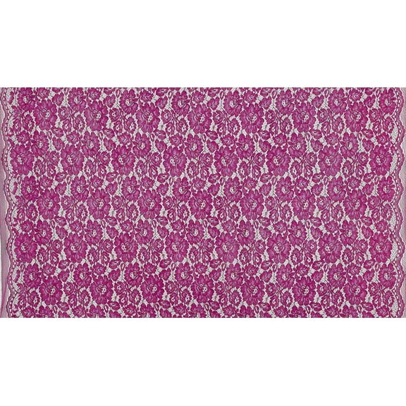 Zelouf Alilana Floral Corded Lace  , Sewing, DIY, Crafts Fabric by the Yard, Arresting Fuchsia, 3 Yard