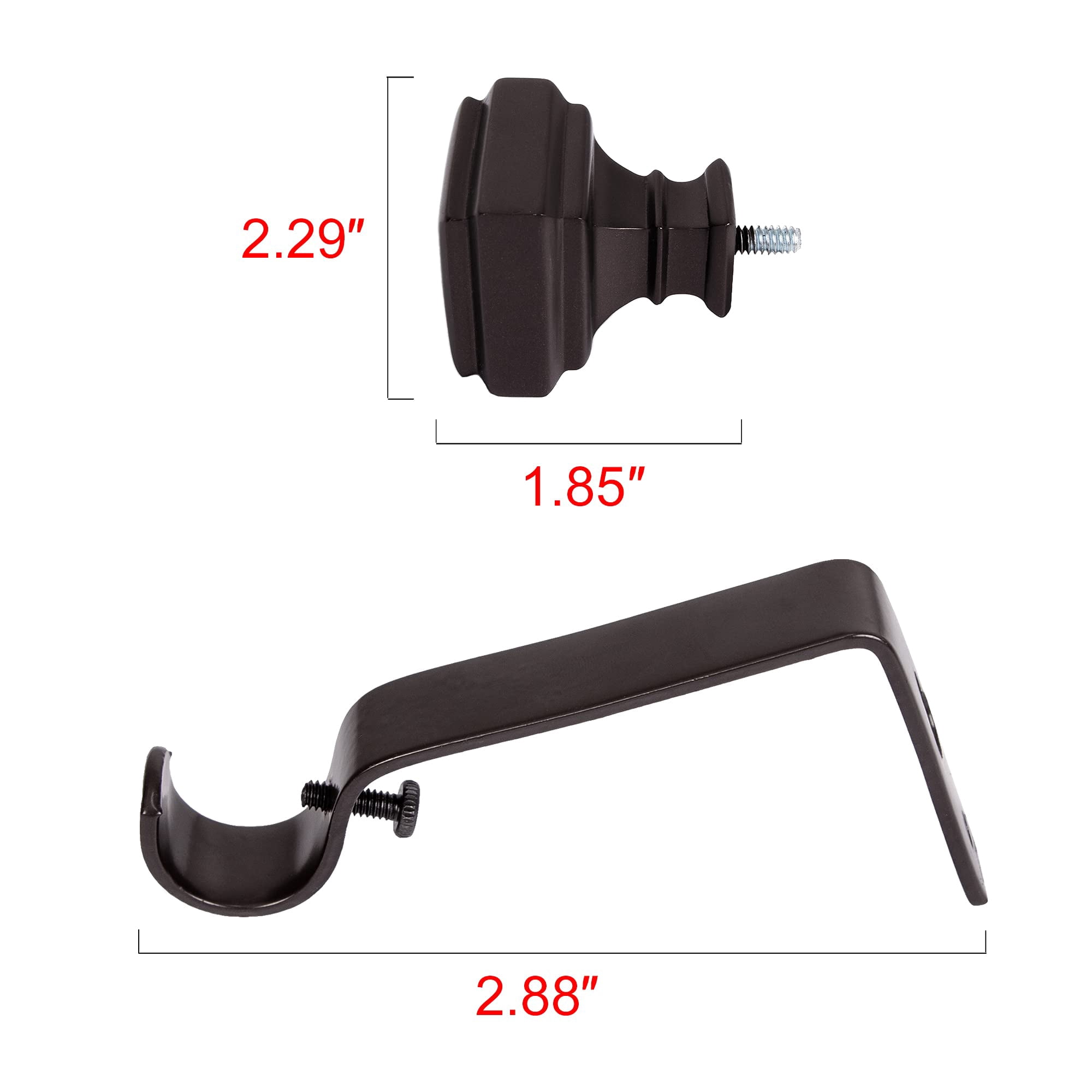 UTOPIA ALLEY Wall Mounted 5/8 Inch Curtain Rod - Curtain Rods For Windows 48 to 86 Inch, Adjustable Drapery Rods, Oil rubbed bronze Bedroom Curtain Rods, Tapestry Poles (Oil rubbed bronze, 48"-86")