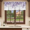 thumbnail image 6 of Purple Leaves Curtain Valances for Windows, Kitchen Valance Window Treatments Panel 2 Pack, Summer Botanical Rod Pocket Short Curtains for Bathroom Bedroom 42 x 18 Inch, 6 of 8