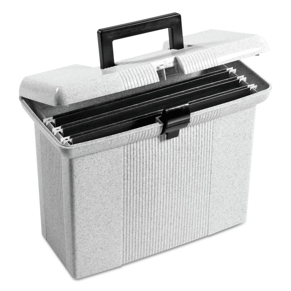 Pendaflex 41737 Portable File Boxes, Letter Files, 14.88' X 6.5' X 11.88', Granite