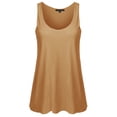 thumbnail image 2 of A2Y Women's Basic Solid Loose Fit Flowy Scoop Neck Racer Back Tank Top Honey Mustard M, 2 of 6