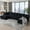 Black, variant on WELINHOME 130" Black U-Shaped Modular Sectional Sofa Striped Corduroy 4-Seater with Chaise Lounge Pillow Back and Square Arms