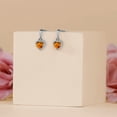 thumbnail image 3 of Pendientes JeenMata Forma de Corazón 1,25 Quilates Citrina Bañados en Oro Blanco 18 K sobre Plata, 3 of 7