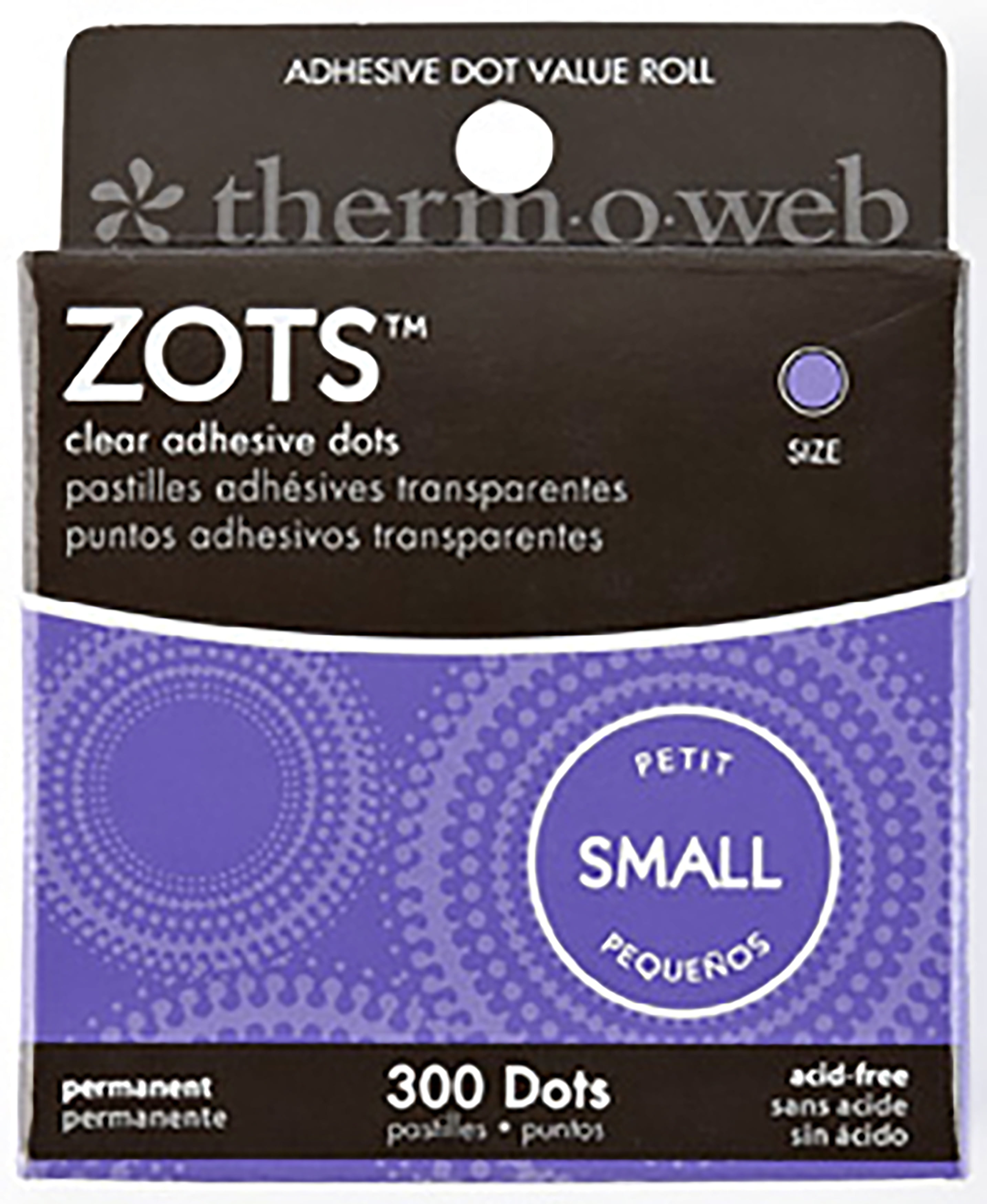 Zots Clear Adhesive DotsSmall 3/16"X1/64" Thick 300/Pkg Walmart Canada