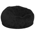 Oversized Black Furry Bean Bag Chair for Kids and Adults