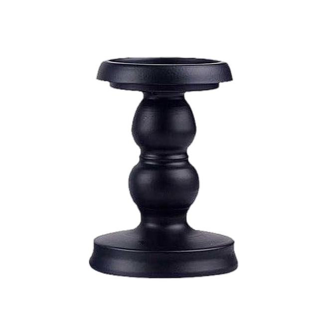 Black Iron Candlestick Pillar Candle Holder, Dining Table Decor, 3 Sizes Optional , S S