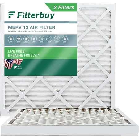 

Filterbuy 14x14x2 MERV 13 Pleated HVAC AC Furnace Air Filters (2-Pack)