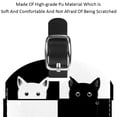 thumbnail image 4 of Square 2Pack PU Leather Black White Cat Chess Board Cruise Luggage Tag with Privacy Cover and Name ID Tag for Travel Handbags Backpacks Luggage Tags, 4 of 6