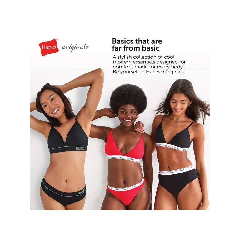 Hanes Originals Women's Bikini Underwear, Breathable Cotton Stretch, 6-Pack  