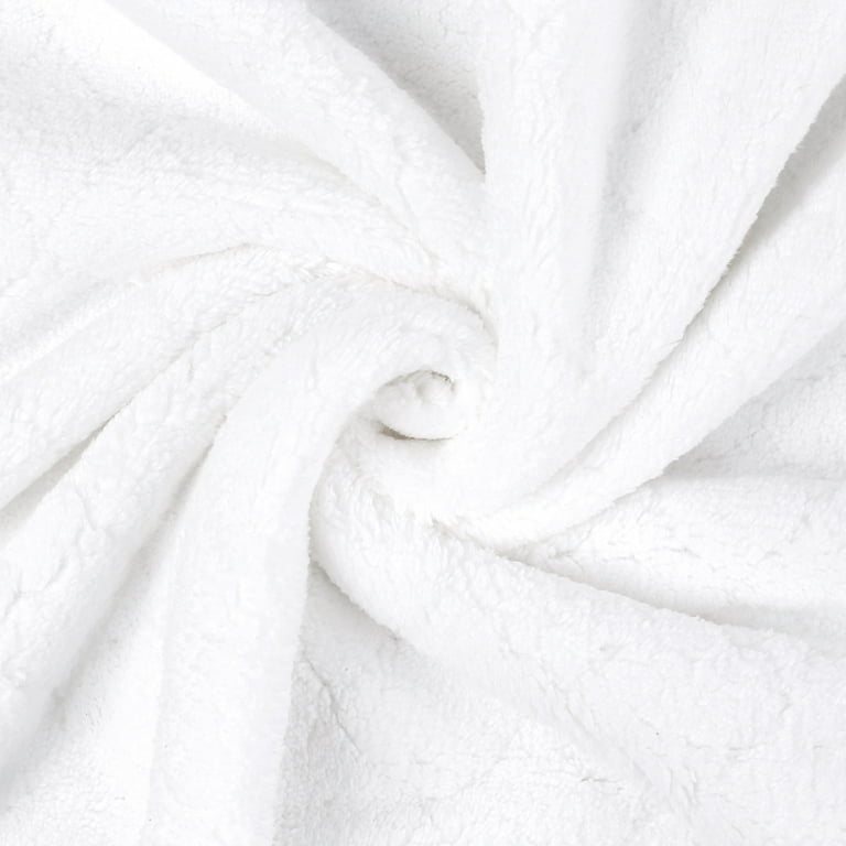  JML Bath Towels (2 Pack, 30x60), White Fleece Bath