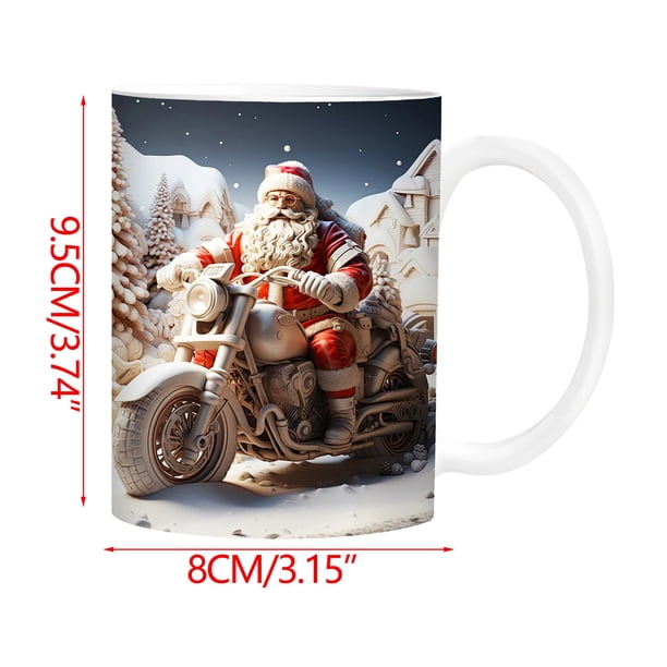 Pisexur Batería de cocina Taza navideña inflada con diseño de muñeco de nieve, taza de Papá Noel inflada de 15 oz y 11 oz. para la cocina del hogar