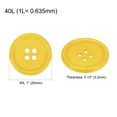 thumbnail image 2 of Uxcell 60Pcs 40L Sewing Buttons 0.98" Resin Round Flat 4-Hole Craft Buttons for Sewing Clothing and DIY, Yellow, 2 of 5