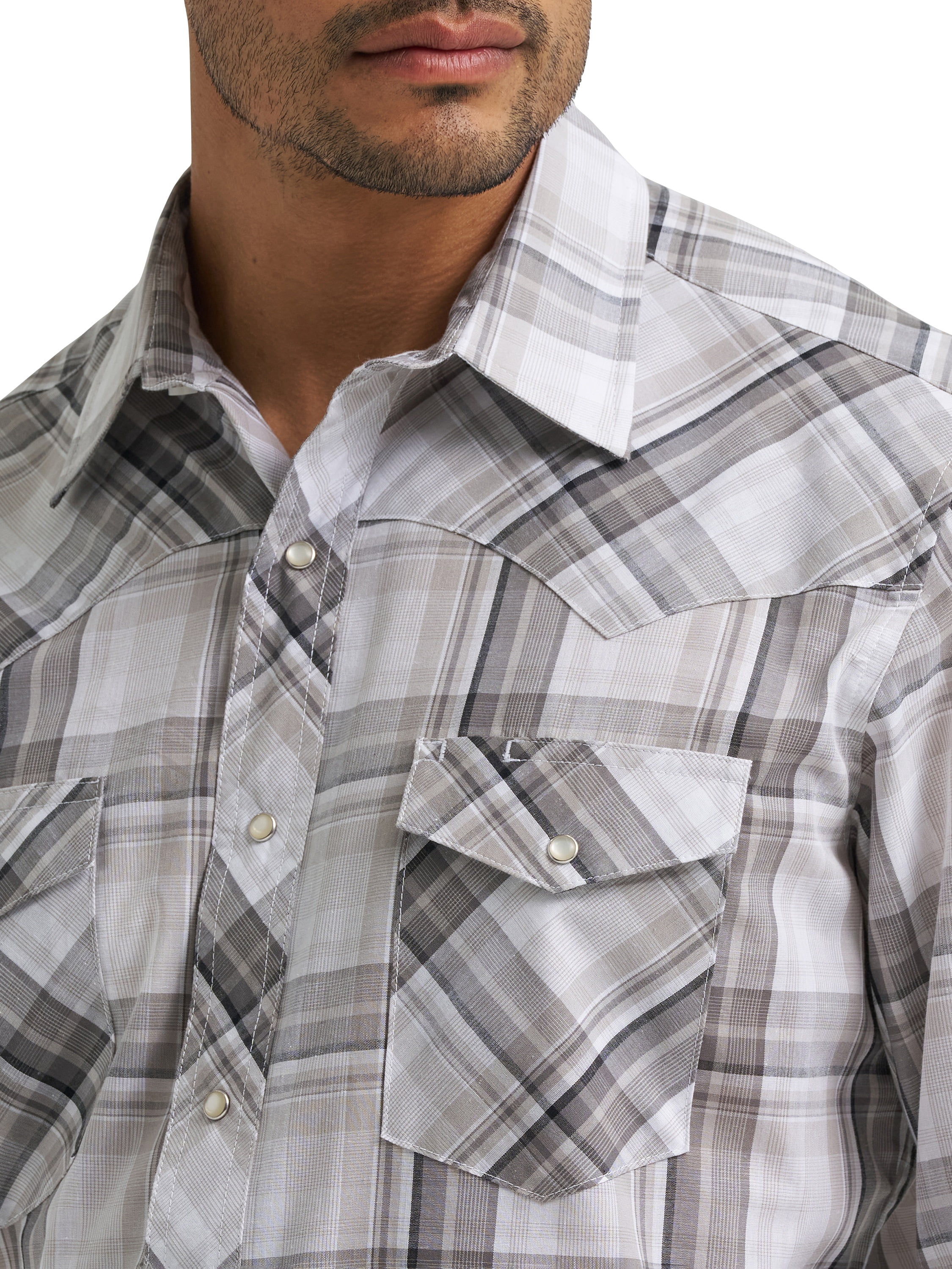 Wrangler® Men's and Big Men's Regular Fit Long Sleeve Western Shirt, Sizes S-5XL