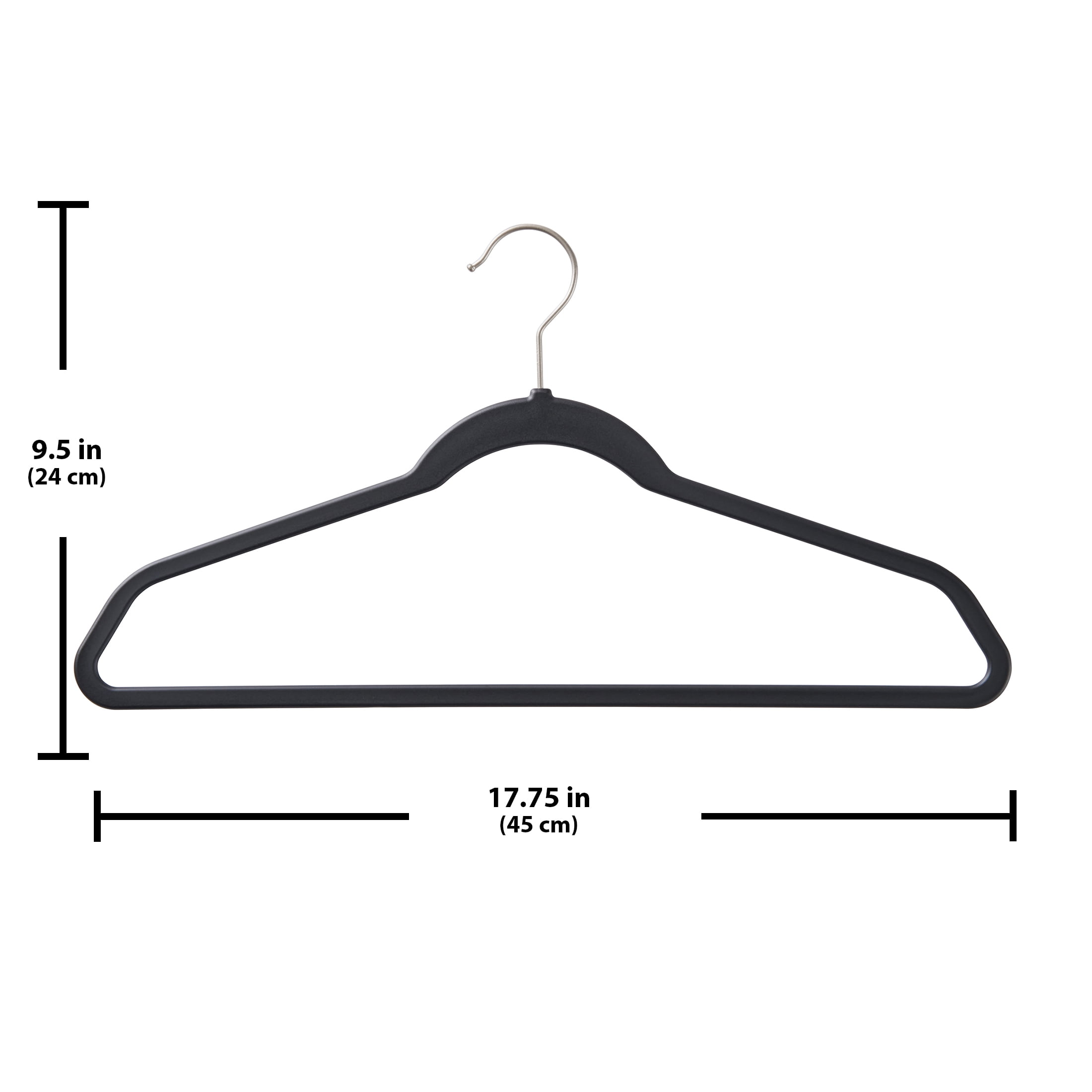 Better Homes & Gardens Non-Slip Rubberized Clothes Hangers, 30 Pack, Rich Black