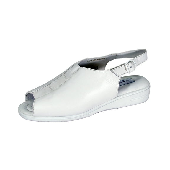 24 HOUR COMFORT Sheila Women Wide Width Comfort Open-Toe Sandals WHITE 10.5