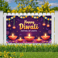 thumbnail image 4 of Decorative Lights Happy Diwali Banner Floral Design Festival of Lights Backdrop for Cultural Celebrations Home Decoration Party Event, 4 of 9