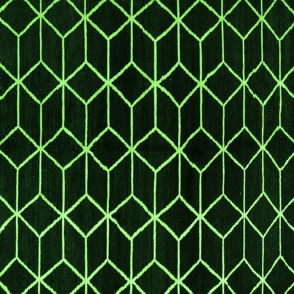 Ahgly Company Indoor Square Abstract Green Modern Area Rugs, 3' Square