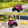 thumbnail image 6 of 12V Kids Ride on Toys Cars with Parents Control, Toddler Electric Ride on Truck Car with Early Education Function, Riding Toy with 4 Wheel Suspension, MP3, USB, Electric Vehicle for Aged 3+, Pink, 6 of 8
