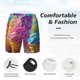thumbnail image 3 of Fotbe Rainbow Melting Ice Cream Traje de Baño para Hombre – Shorts de Natación de Secado Rápido con Forro y Bolsillos-Large, 3 of 6