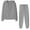 Gray, variant on Women's Leopard Print Sweat Suit Set V-Neck Zippered Hoodie Athletic Wear