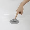 thumbnail image 4 of Flex Drain Stop. Bath and shower drain, with hair catcher function, gray color.（, 4 of 5