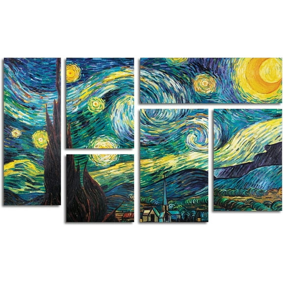 Trademark Fine Art 12X18 Landscape Canvas Wall Art 'Starry Night' by Vincent van Gogh