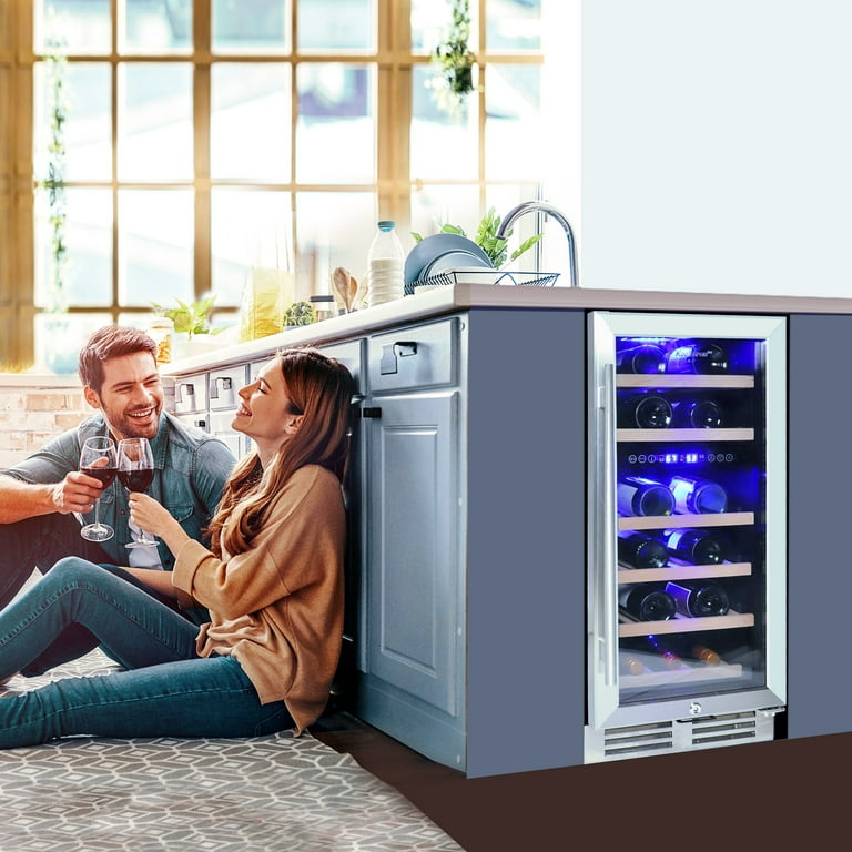 Koolatron 28 Bottle Wine Cooler Dual Zone 15 inch Under Counter Wine Fridge