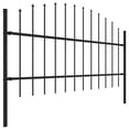 thumbnail image 2 of vidaXL Garden Fence Patio Privacy Screen Fence Wall with Spear Top Steel Black, 2 of 105