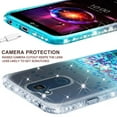 thumbnail image 5 of LG X Power 3 / LG X5 2018 / LG X Charge 2 Case, Liquid Glitter Cute Phone Case w/[Screen Tempered Glass] Bling Diamond Girls Women - Aqua/Clear, 5 of 5