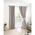 thumbnail image 3 of Red Green Blue Striped Blackout Curtains for Bedroom/Living Room, Thermal Insulated Kitchen Curtains, Modern Farmhouse Stripes Grommet Darkening Window Treatment Drapes 42"x63"x2, 3 of 8