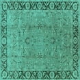 thumbnail image 1 of Ahgly Company Indoor Square Oriental Turquoise Blue Traditional Area Rugs, 6' Square, 1 of 4