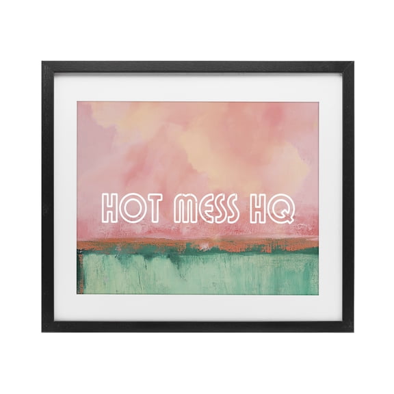 Stupell Industries Modern Hot Mess Headquarters Black Framed Print Under Glass, 16 x 13, by Gina Kelly