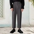 thumbnail image 2 of Gyexs Mens Dress Pants Straight Fit Elastic Waist Pants for Senior Men Business Casual Formal Wear Pants with Pockets Grey, Szie XL, 2 of 4