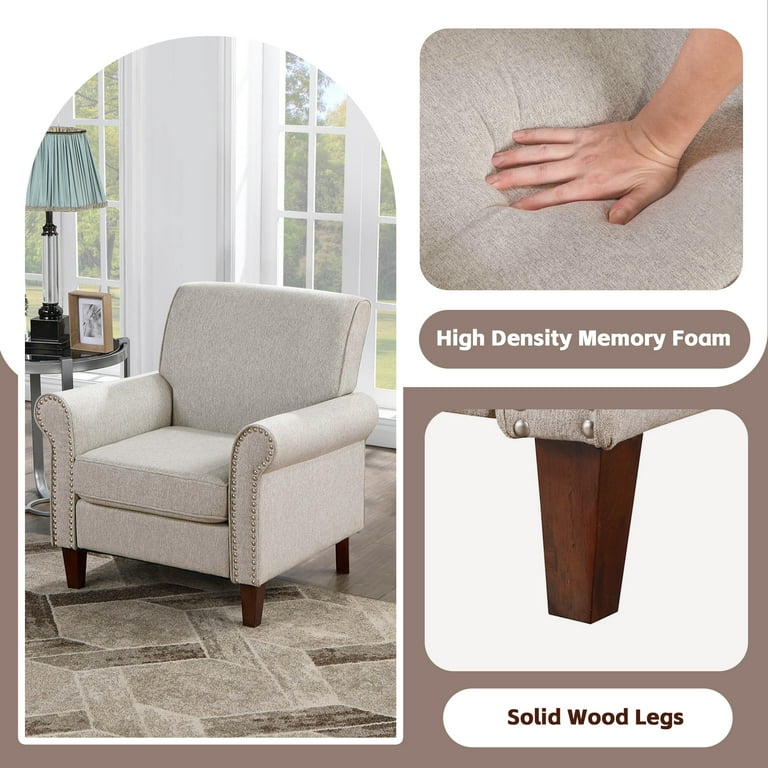TrumanPick Mid-Century Fabric Accent Chair Single Sofa Comfy TrumanPick Mid-Century Fabric Accent Chair Single Sofa Comfy