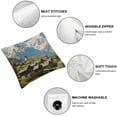thumbnail image 4 of Acheng Mountain Throw Pillow Covers Rustic Village Tree Cabin Nature Country Snowy Oil Painting Brown Soft Cozy Washable Outdoor Home Decor Square for Chair Bed Sofa,Set of 2 White, 4 of 6