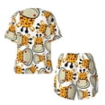 thumbnail image 5 of Naloa Giraffes Head Women's Short-Sleeved Pajama Set, Loungewear, Summer pajamas, Breathable Cozy - XX-Large, 5 of 9