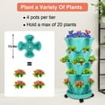 thumbnail image 3 of Strawberry Planter, 5 Tier Stackable Gaden Tower for Flowers, Vegetables, Grow Your Own Herb Garden Vertical Oasis of Vegetables and Succulents,Teal, 3 of 6