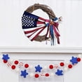 thumbnail image 3 of Youweixiong 4th of July Decoration Patriotic Wreath for Front Door USA Flag Red White and Blue Grapevine Wreaths, 3 of 6