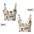 thumbnail image 6 of Goofa Industrial Transportations Printed Sports Bras for Women, High Impact Running Bra Workout Crop Tank Tops Longline Sports Bra Push up-Small, 6 of 9