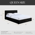 thumbnail image 2 of Omax Decor Jaxon Upholstered Platform Queen Bed in Black Boucle Fabric, 2 of 8
